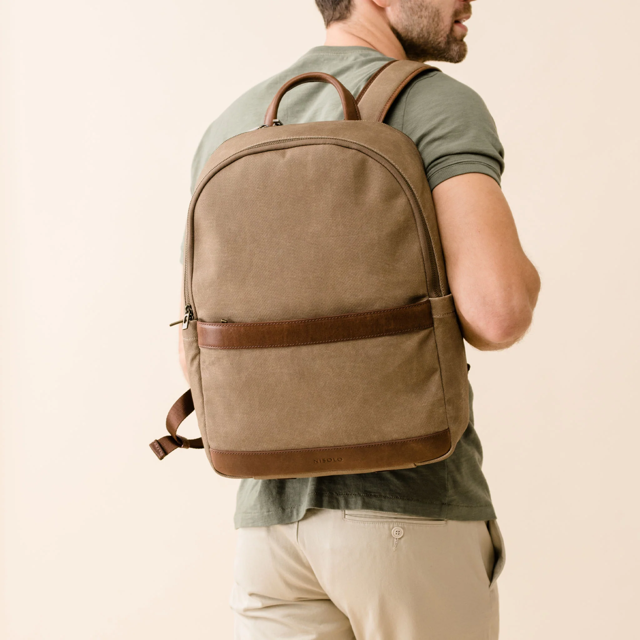 Alex Commuter Backpack Waxed Canvas - Image 4