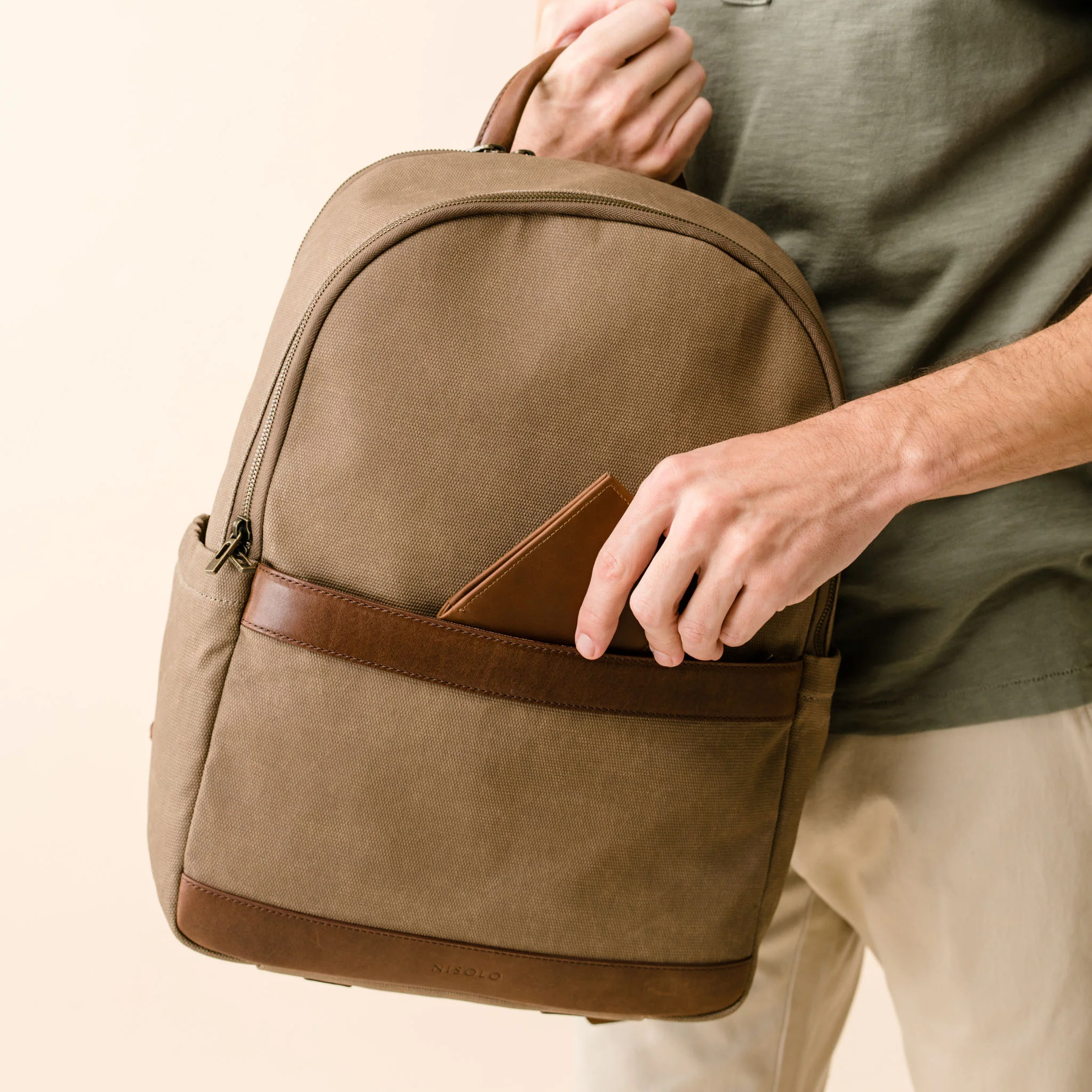 Alex Commuter Backpack Waxed Canvas - Image 5