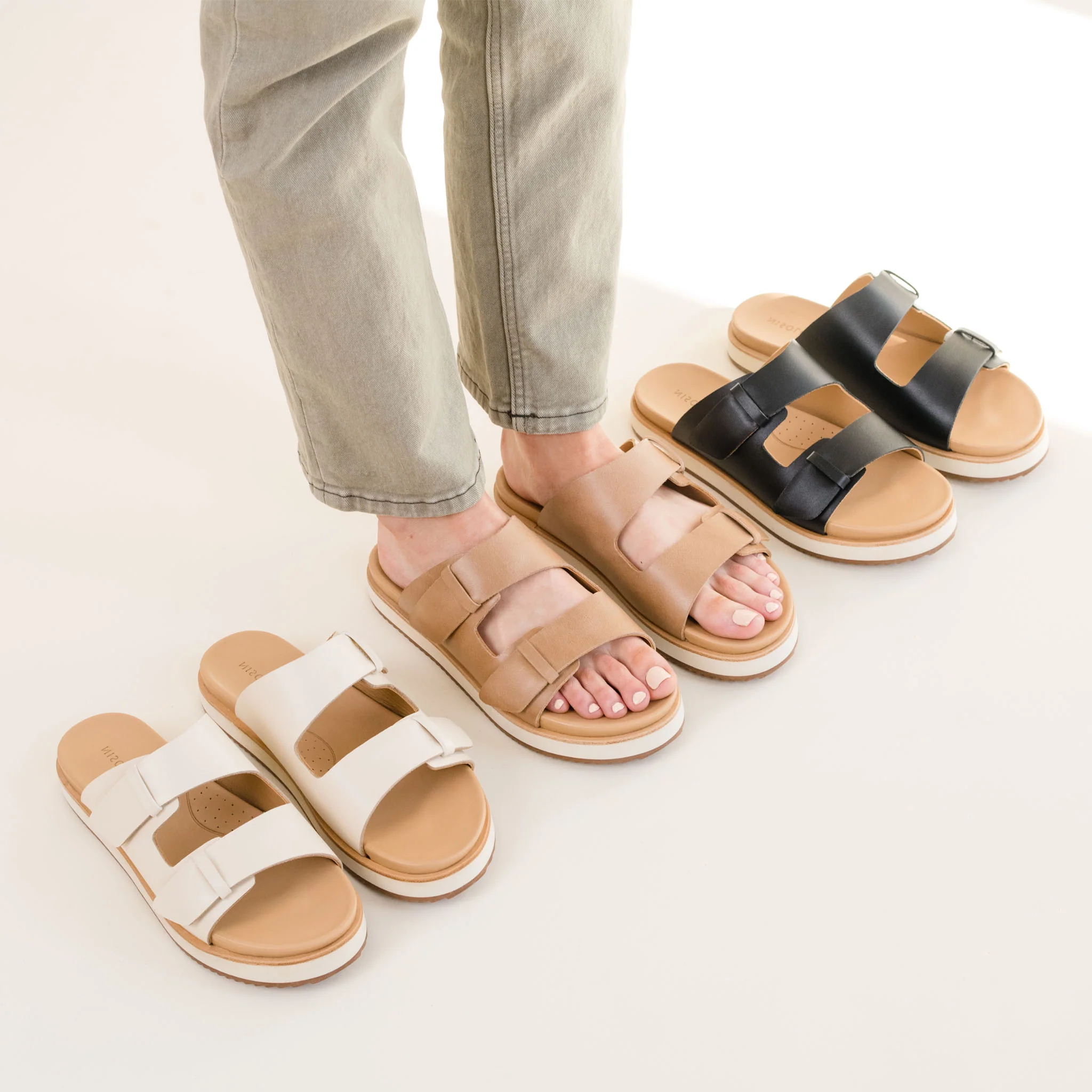 Ella Flatform Slide Almond - Image 3