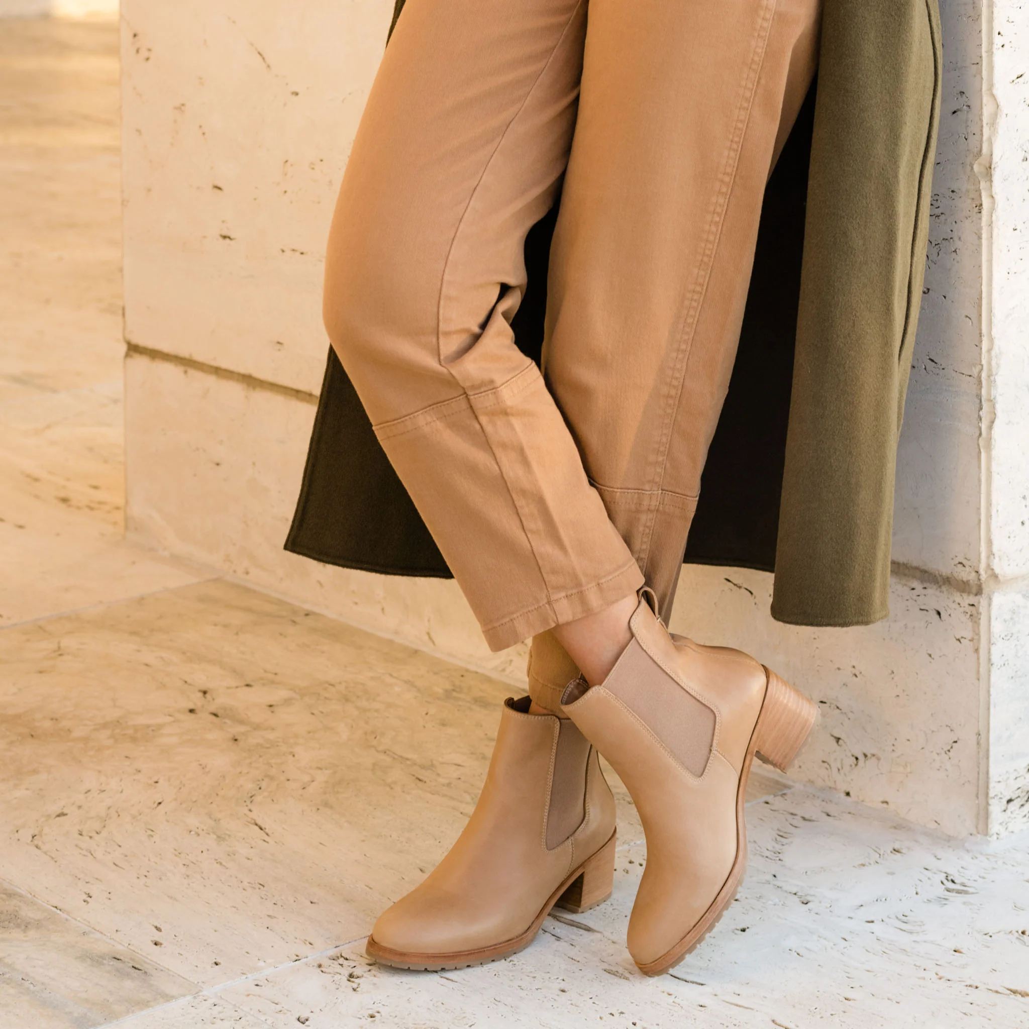 Ana Go-To Heeled Chelsea Boot Almond - Image 12