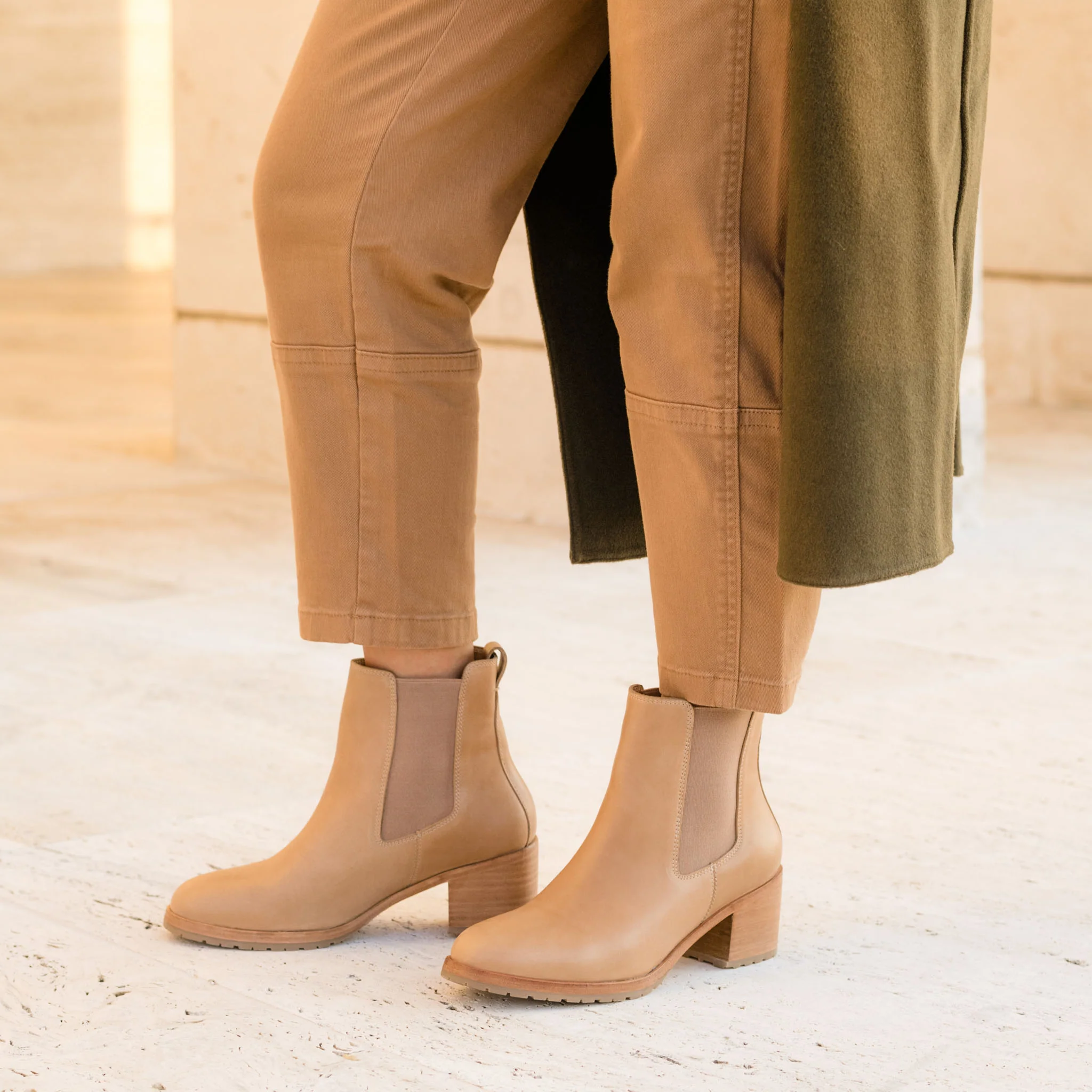 Ana Go-To Heeled Chelsea Boot Almond - Image 9
