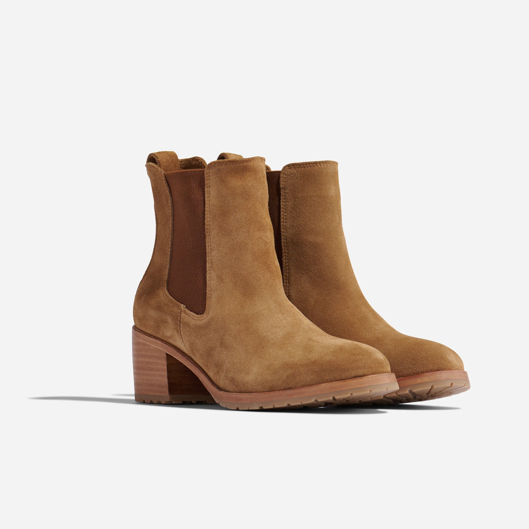 Ana Go-To Heeled Chelsea Boot Taupe Suede - Image 3