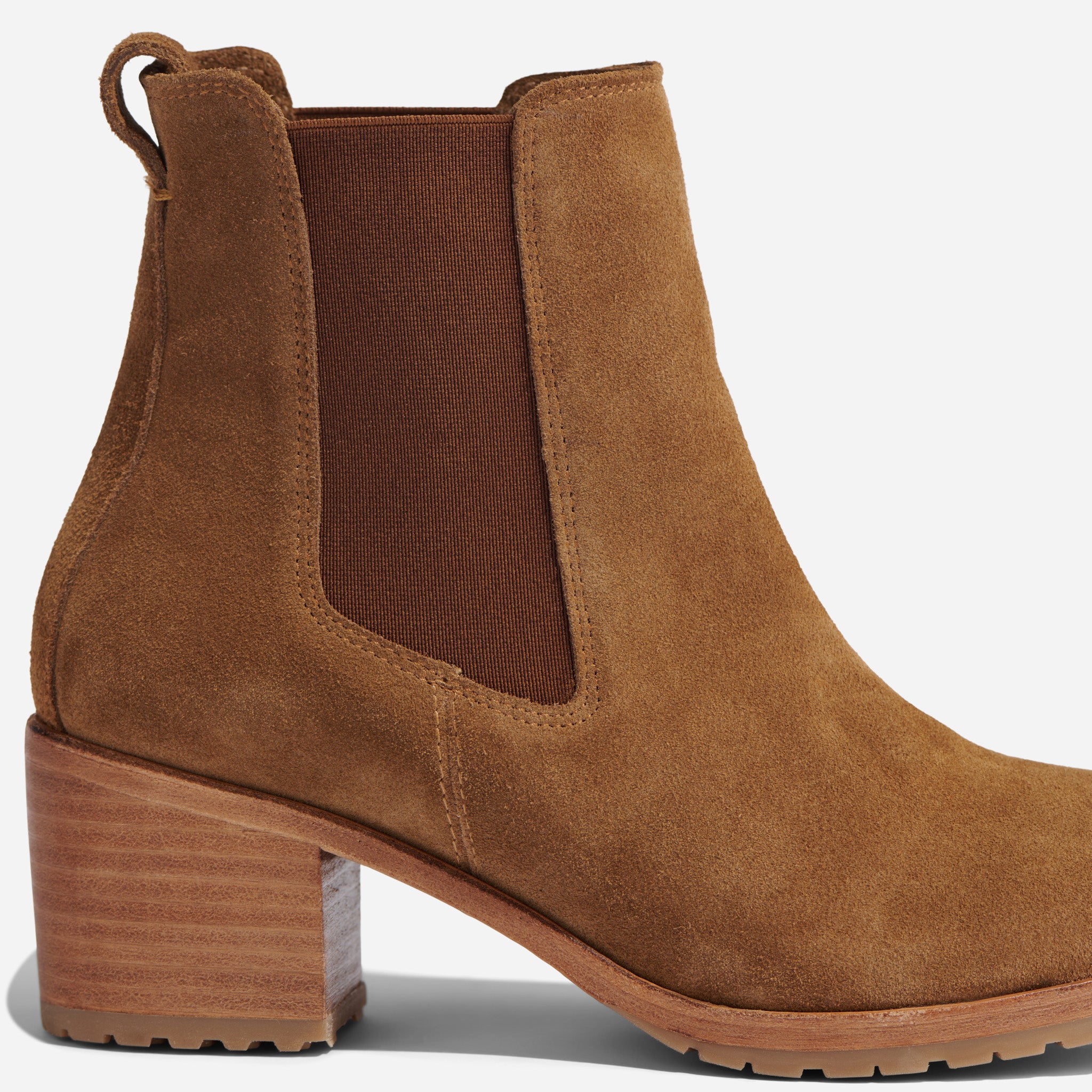 Ana Go-To Heeled Chelsea Boot Taupe Suede - Image 4