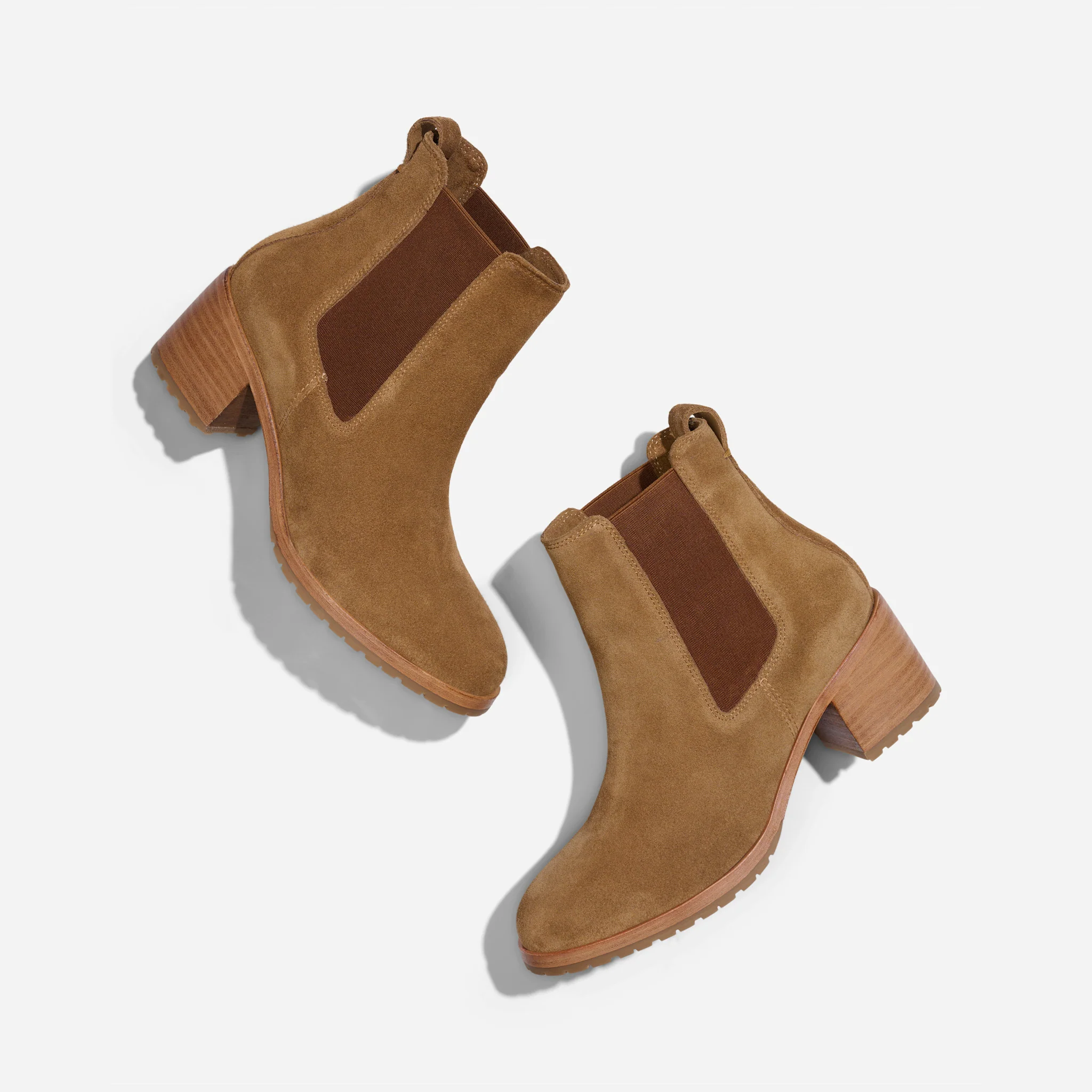 Ana Go-To Heeled Chelsea Boot Taupe Suede - Image 6